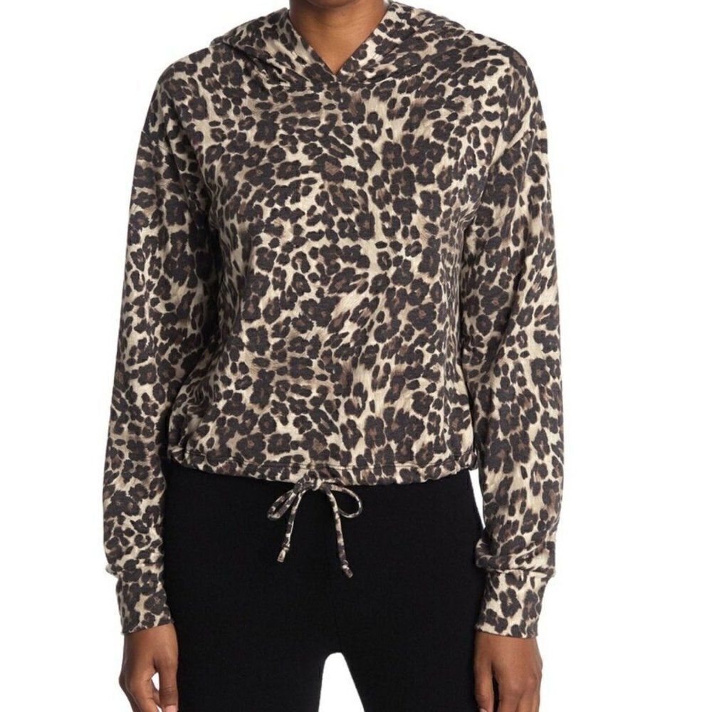 ‎Socialite Printed Pullover Hoodie XS Leopard Print